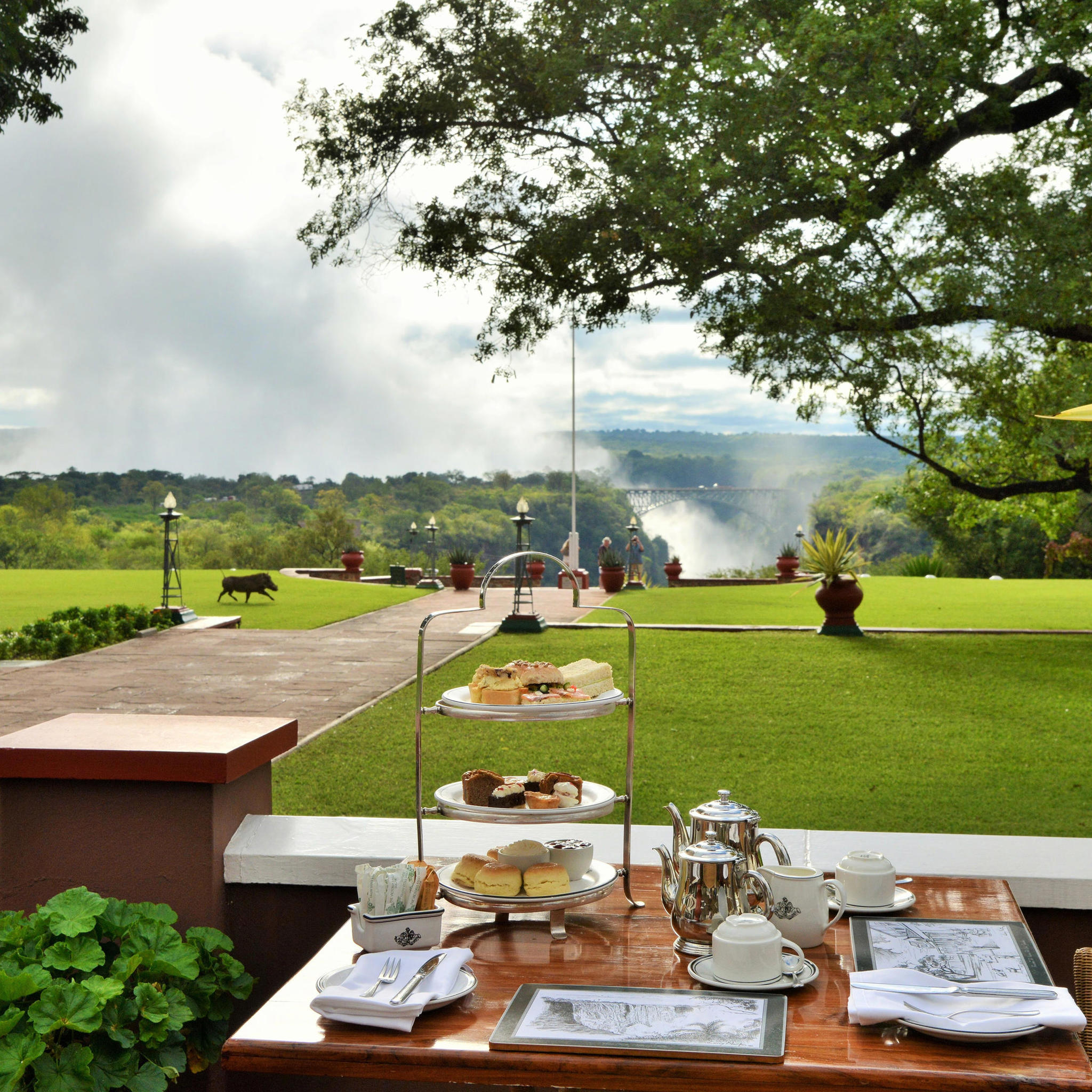 Afternoon tea, The Victoria Falls Hotel, Zimbabwe