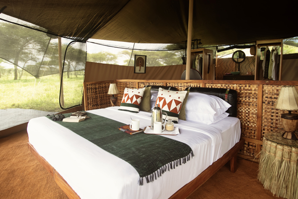 double bed, wayo serengeti green camp, the serengeti, tanzania