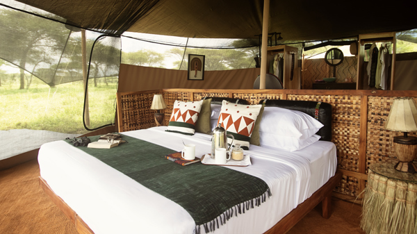 double bed, wayo serengeti green camp, the serengeti, tanzania