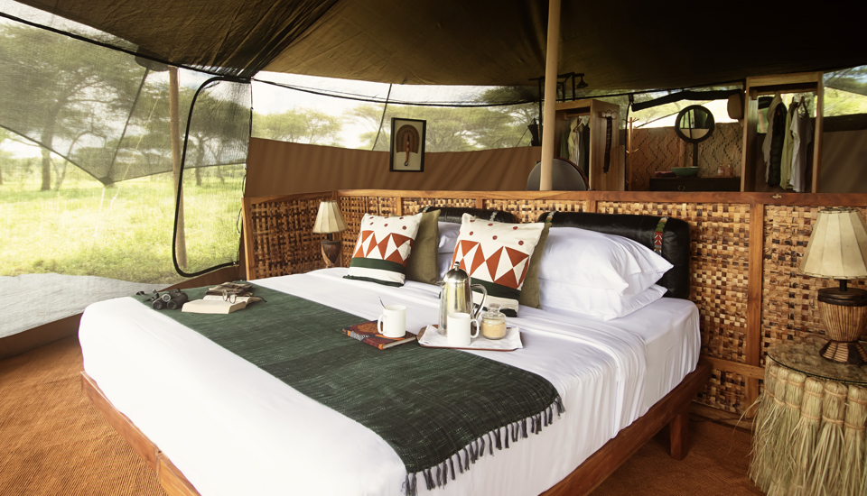 double bed, wayo serengeti green camp, the serengeti, tanzania