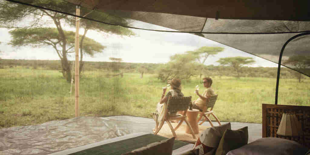 tent relaxation, wayo serengeti green camp, the serengeti, tanzania