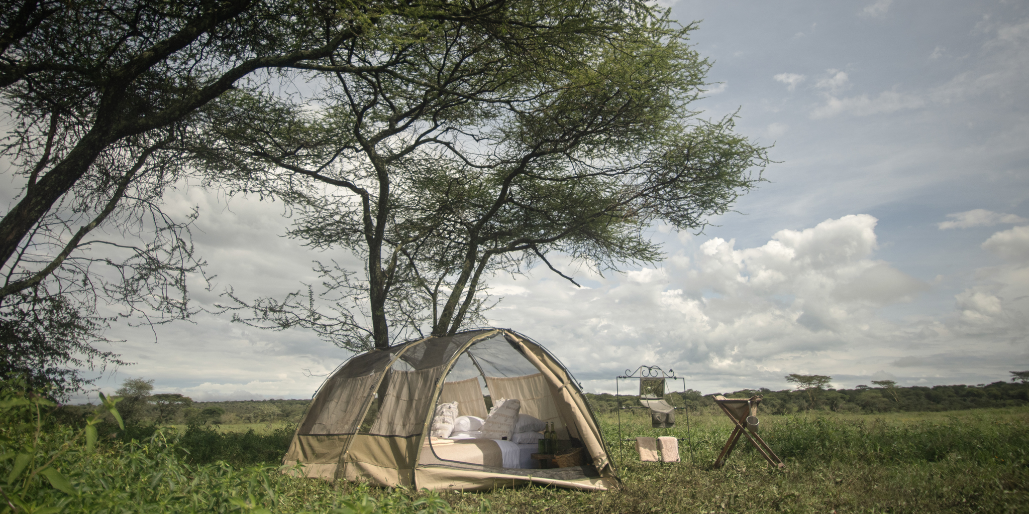 tent in the bush, wayo fly camping, the serengeti, tanzania