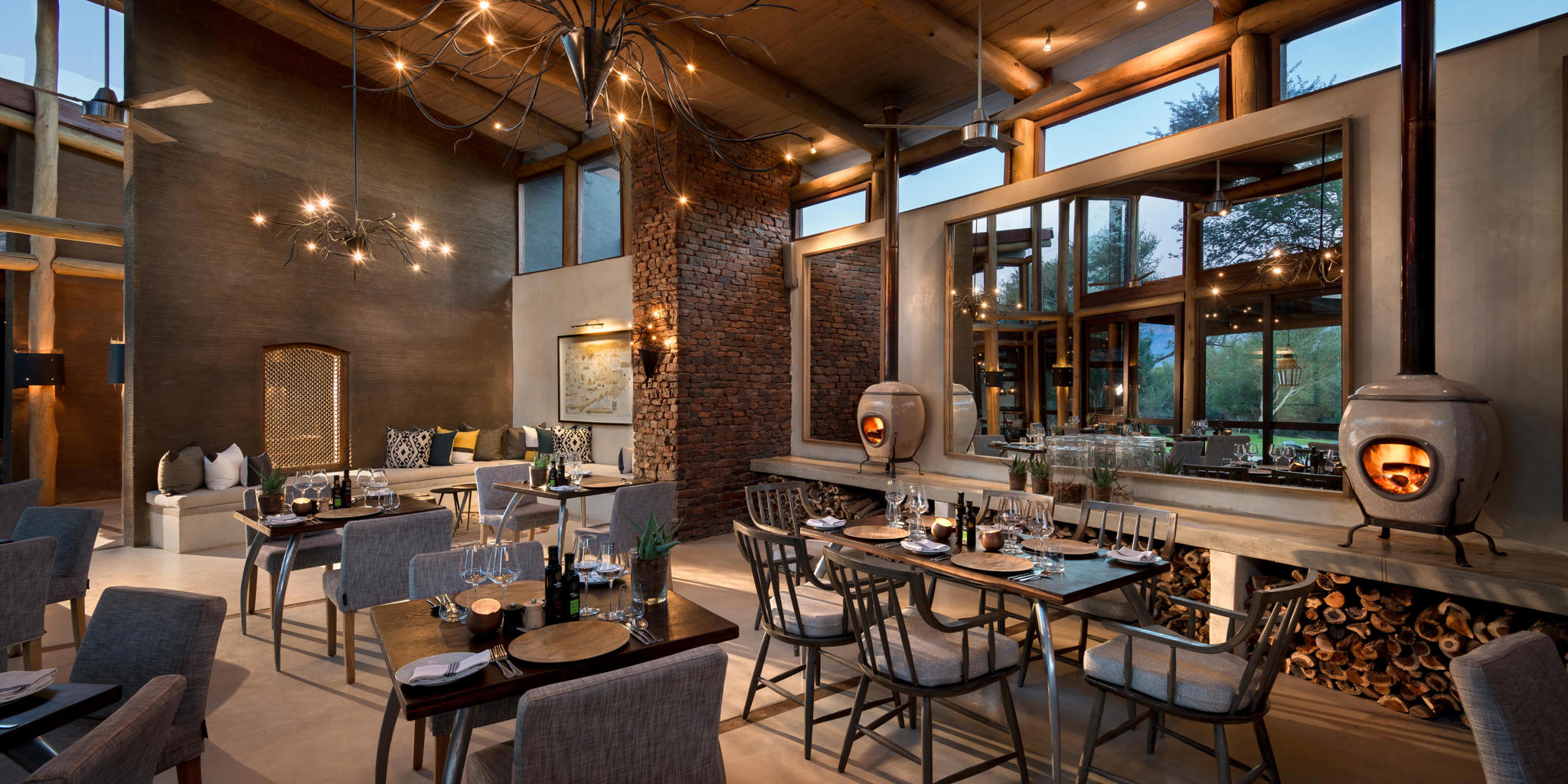 dining area, marataba safari lodge, marakele national park, south africa