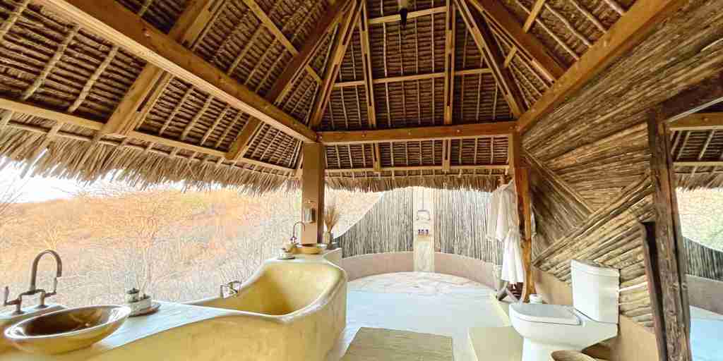 bathroom, kichaka expeditions, ruaha national park, tanzania