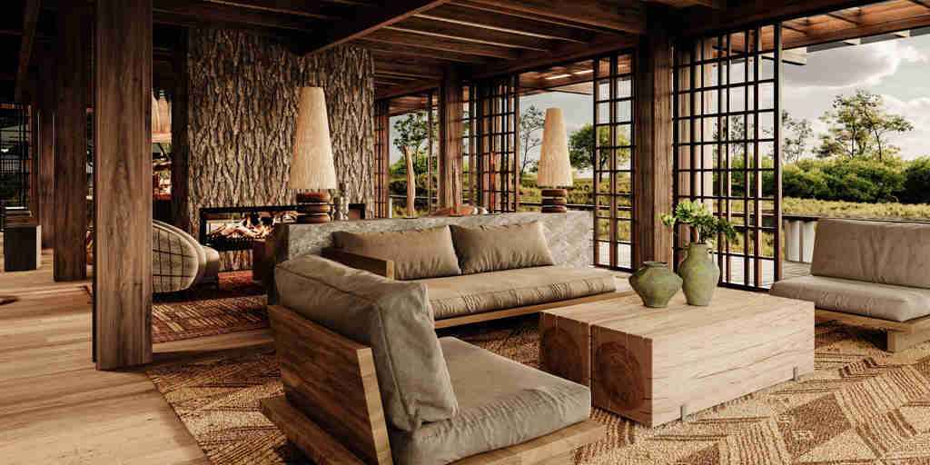 guest sitting area, phinda forest lodge, phinda game reserve, south africa
