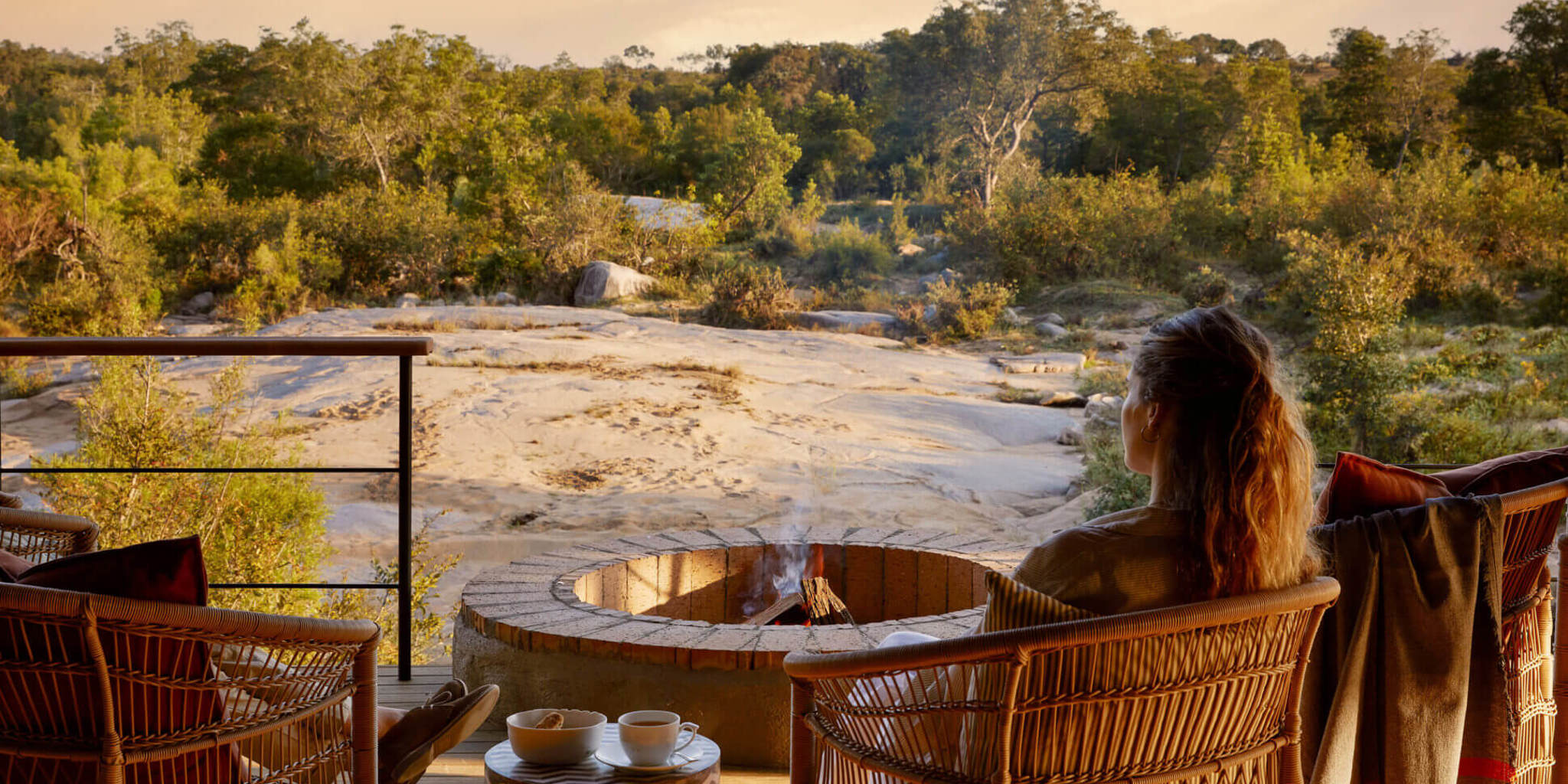 fire pit, londolozi founders camp, sabi sand reserves, south africa
