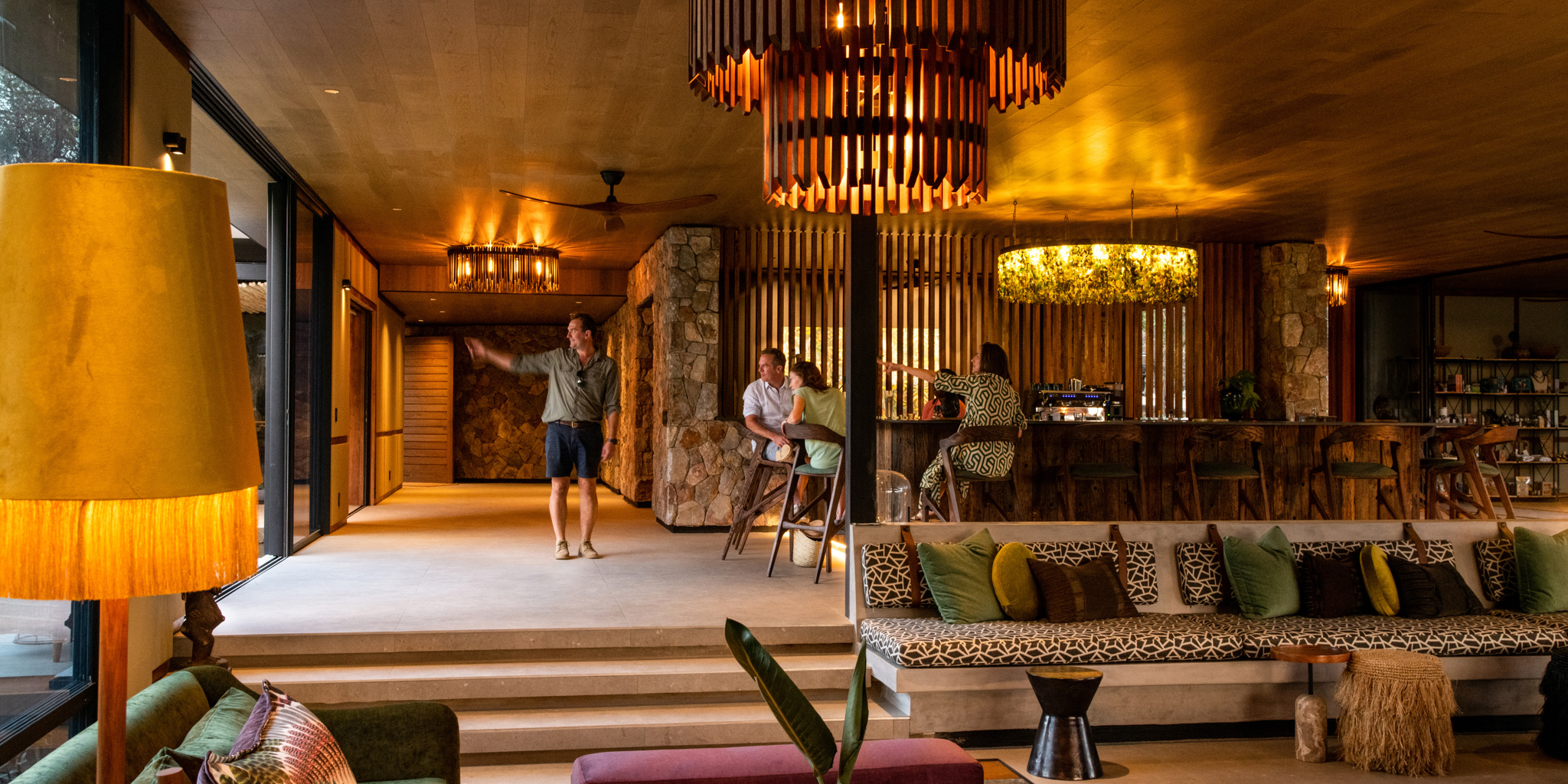 guests at the bar,  tanda tula safari camp, timbavati private game reserve, south africa