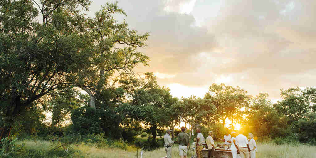 sundowners,  tanda tula safari camp, timbavati private game reserve, south africa