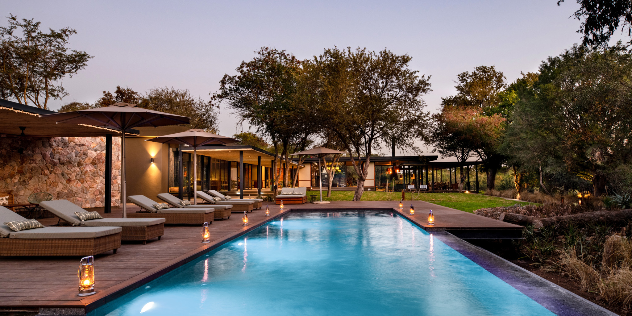 swimming pool, tanda tula safari camp, timbavati private game reserve, south africa