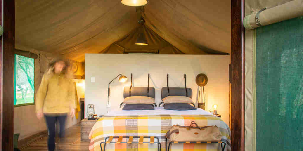 double bedroom tent, marataba explorers camp, maratba reserve, south africa