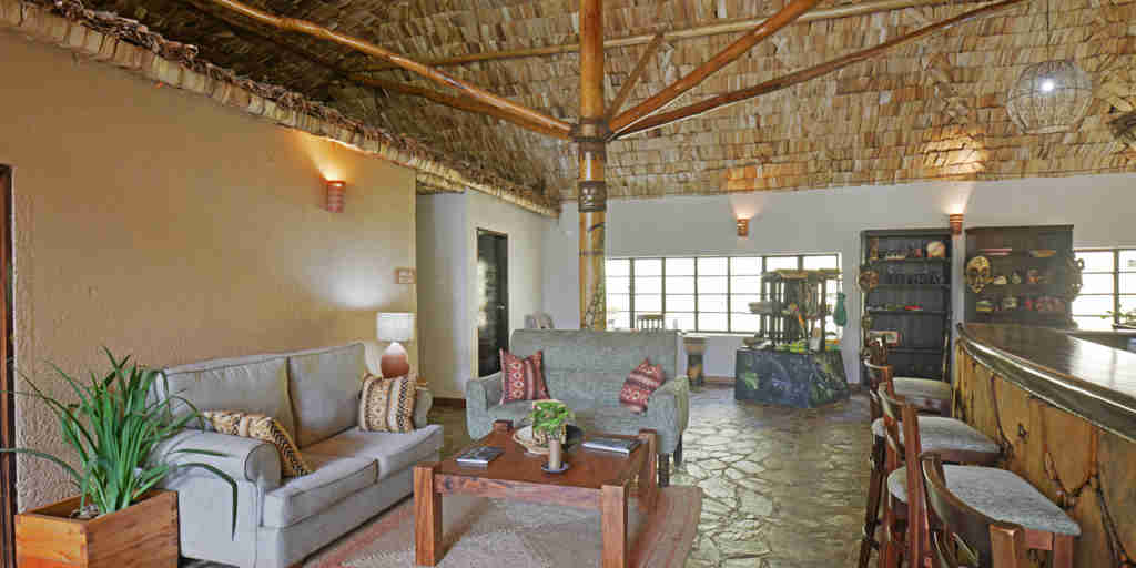 bar and lounge area, mahogany springs, bwindi impenetrable forest, uganda
