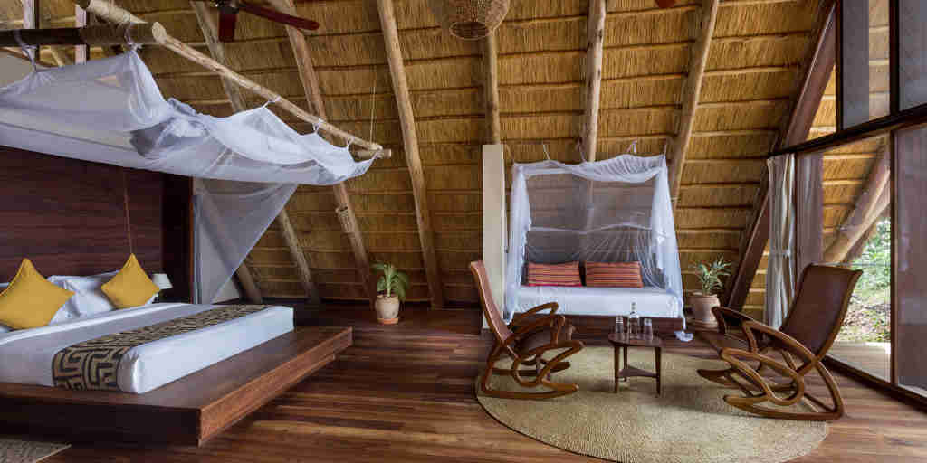 double bed twin room, nile safari lodge, murchison falls national park, uganda