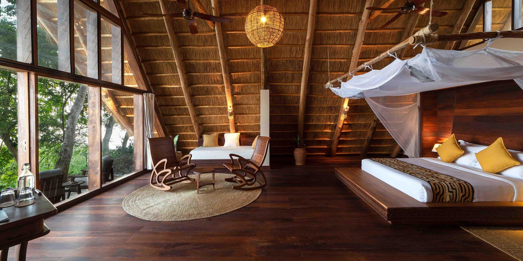 double bedroom view, nile safari lodge, murchison falls national park, uganda