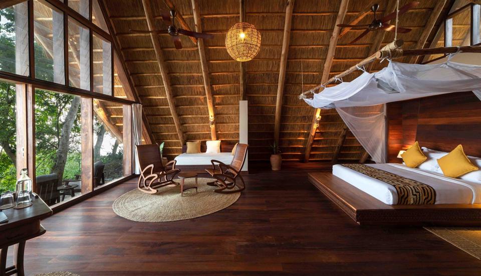 double bedroom view, nile safari lodge, murchison falls national park, uganda