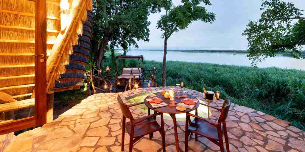 private dining, nile safari lodge, murchison falls national park, uganda