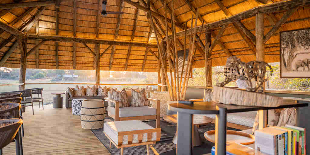 lounge area, 4 rivers, okavango delta, botswana