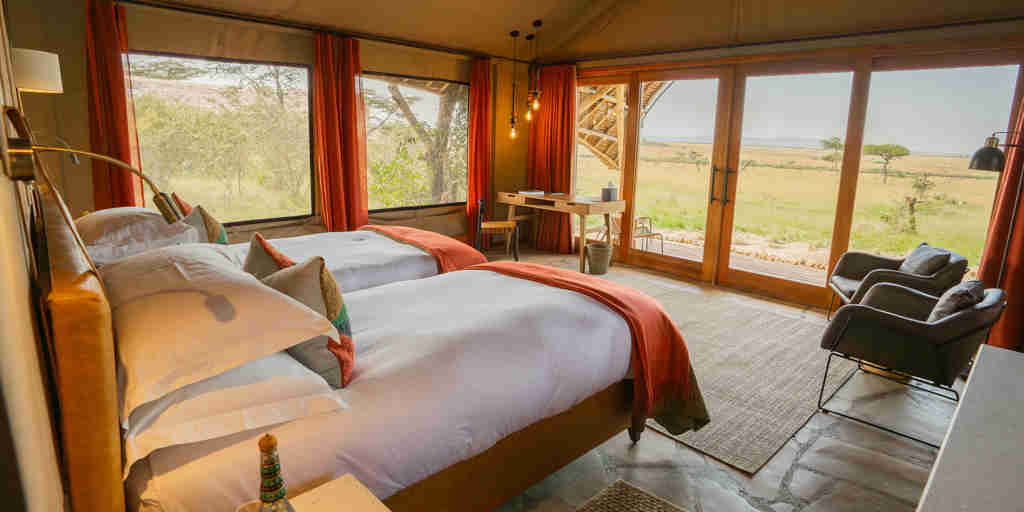 twin room view, naboisho camp, greater mara conservancies, kenya