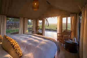 double bedroom tent, wilderness davisons, hwange national park, zimbabwe