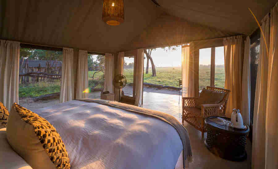 double bedroom tent, wilderness davisons, hwange national park, zimbabwe