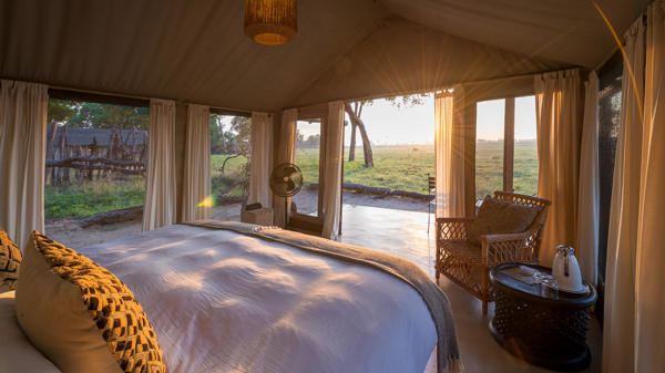 double bedroom tent, wilderness davisons, hwange national park, zimbabwe