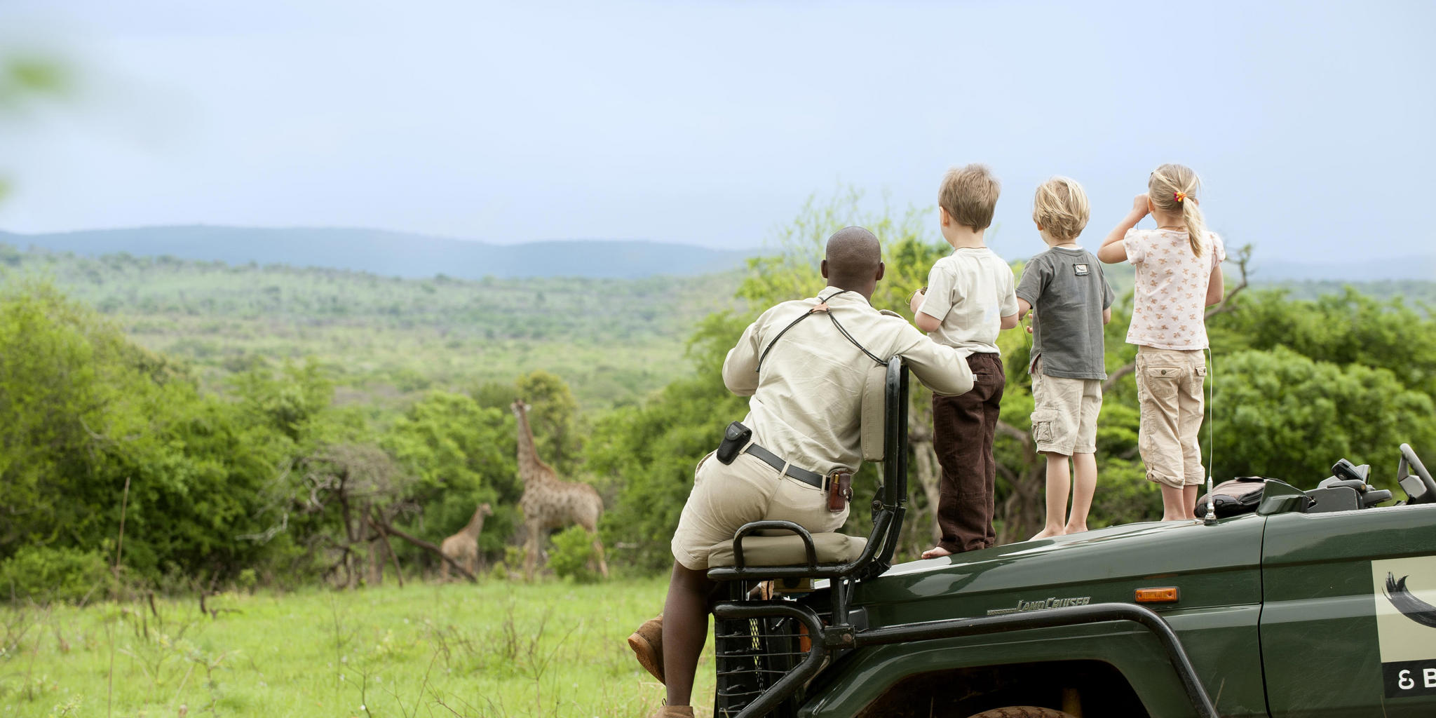 children on a game drive, ultimate south africa family safari