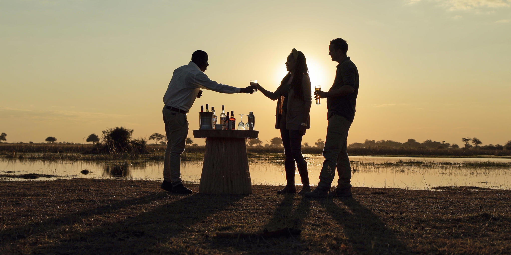sundowners, shinde footsteps, okavango delta, botswana