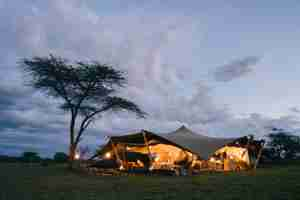 camp exterior, wilderness usawa, the serengeti, tanzania