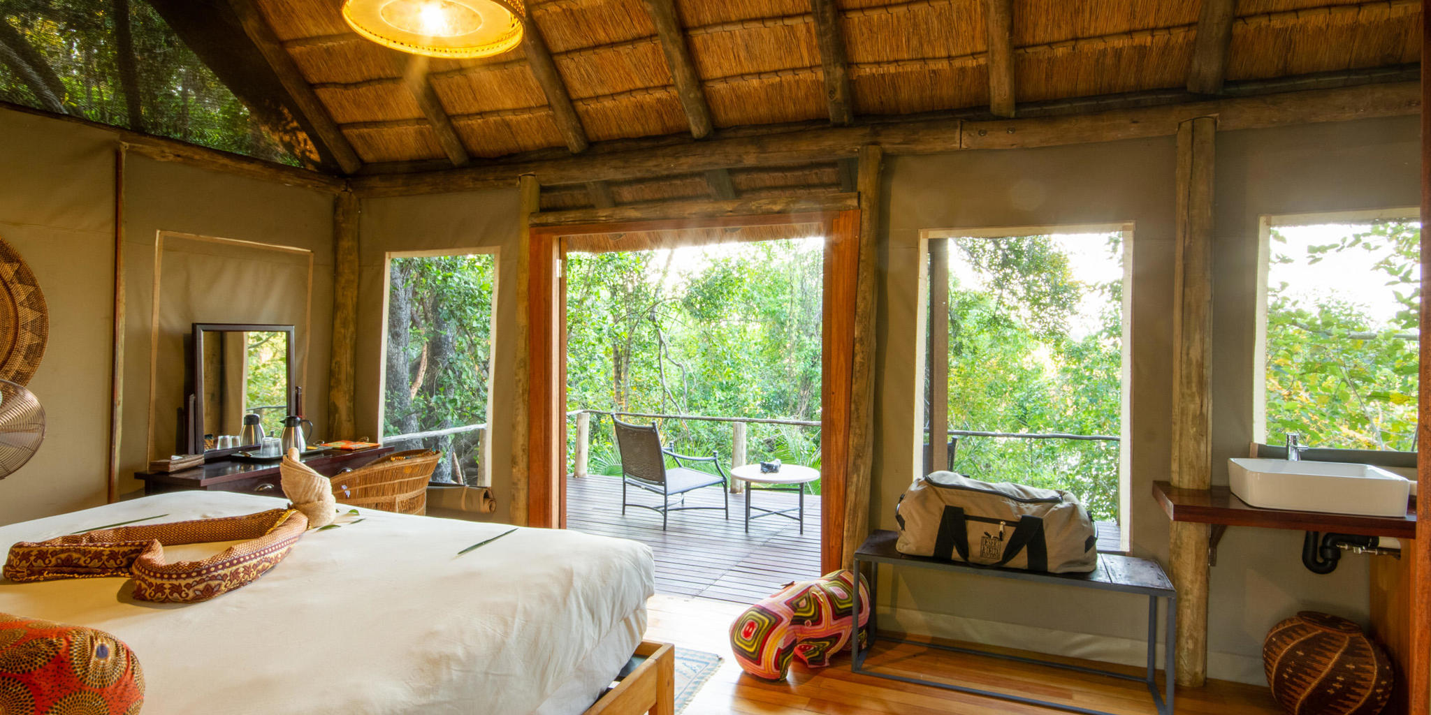 Guest Room, Nxamaseri Island Lodge, Okavango Delta, Botswana