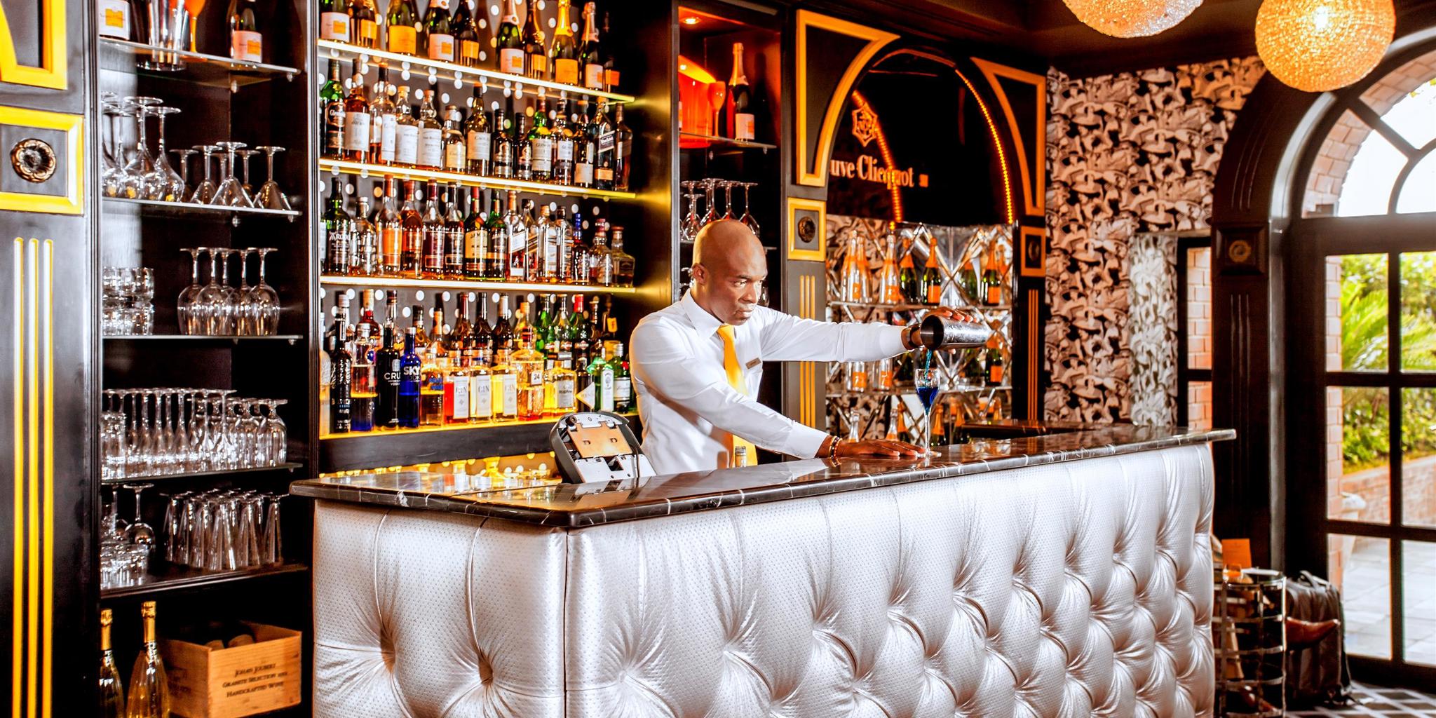 Barman at the Champagne Bar