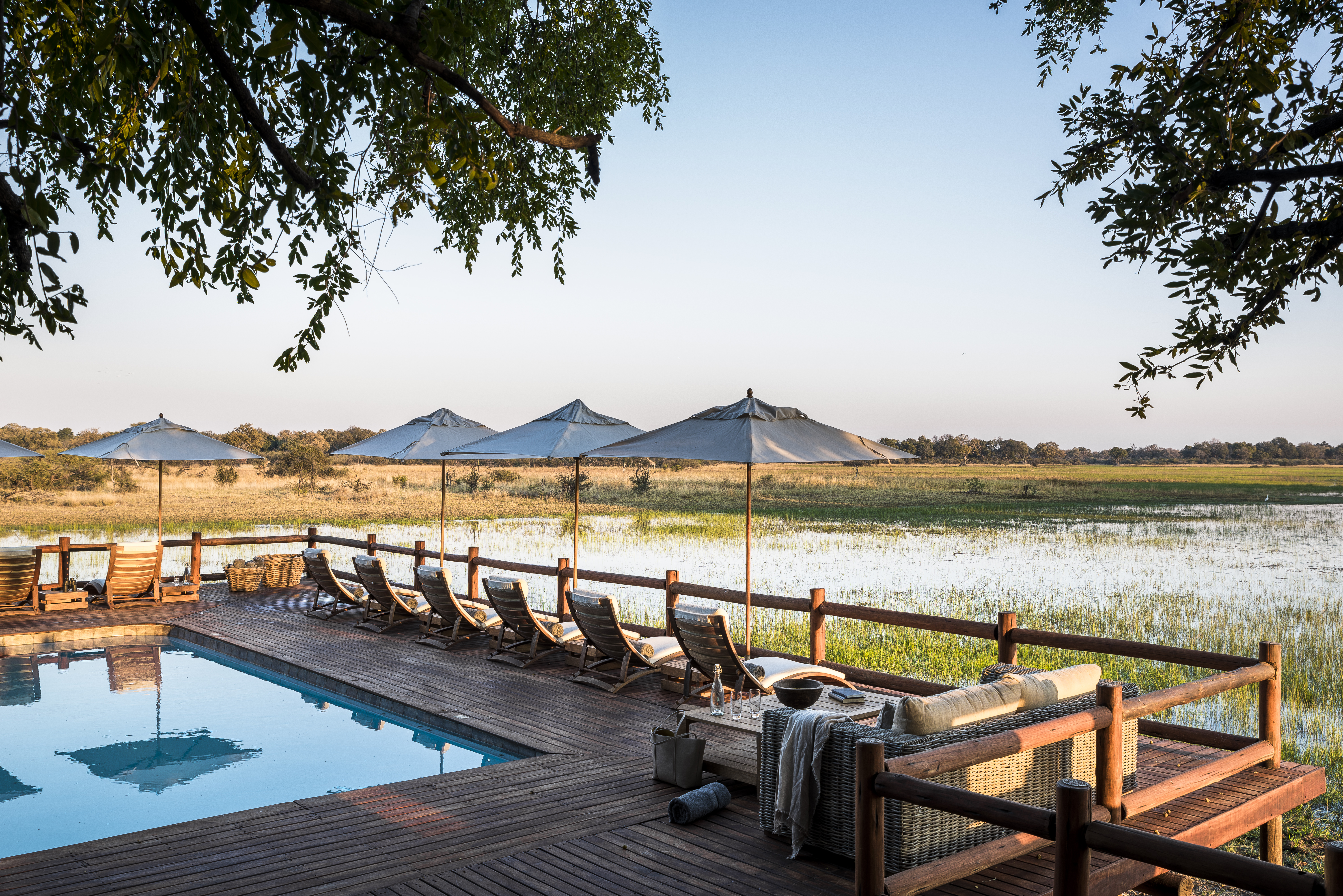 Pool Deck, Sanctuary Baines, Moremi Game Reserve, Botswana