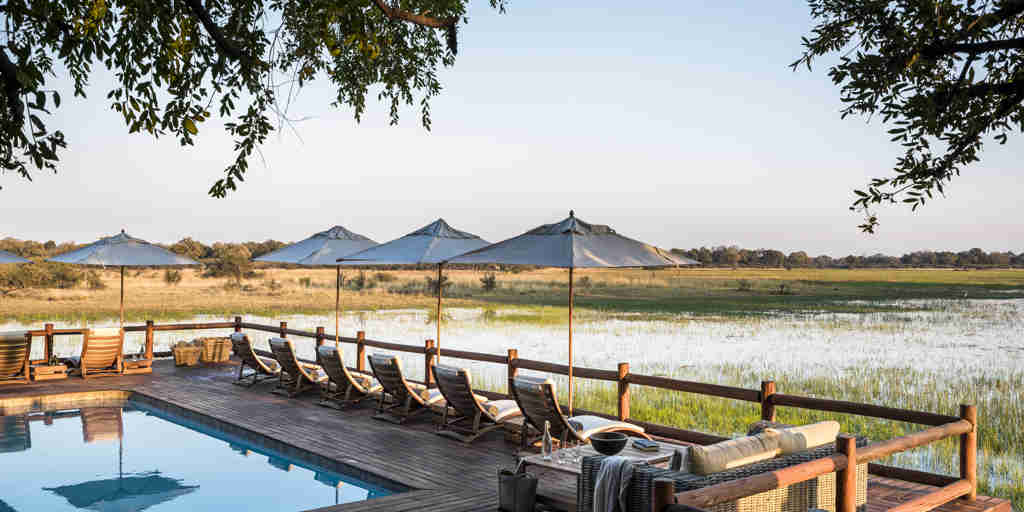 Pool Deck, Sanctuary Baines, Moremi Game Reserve, Botswana