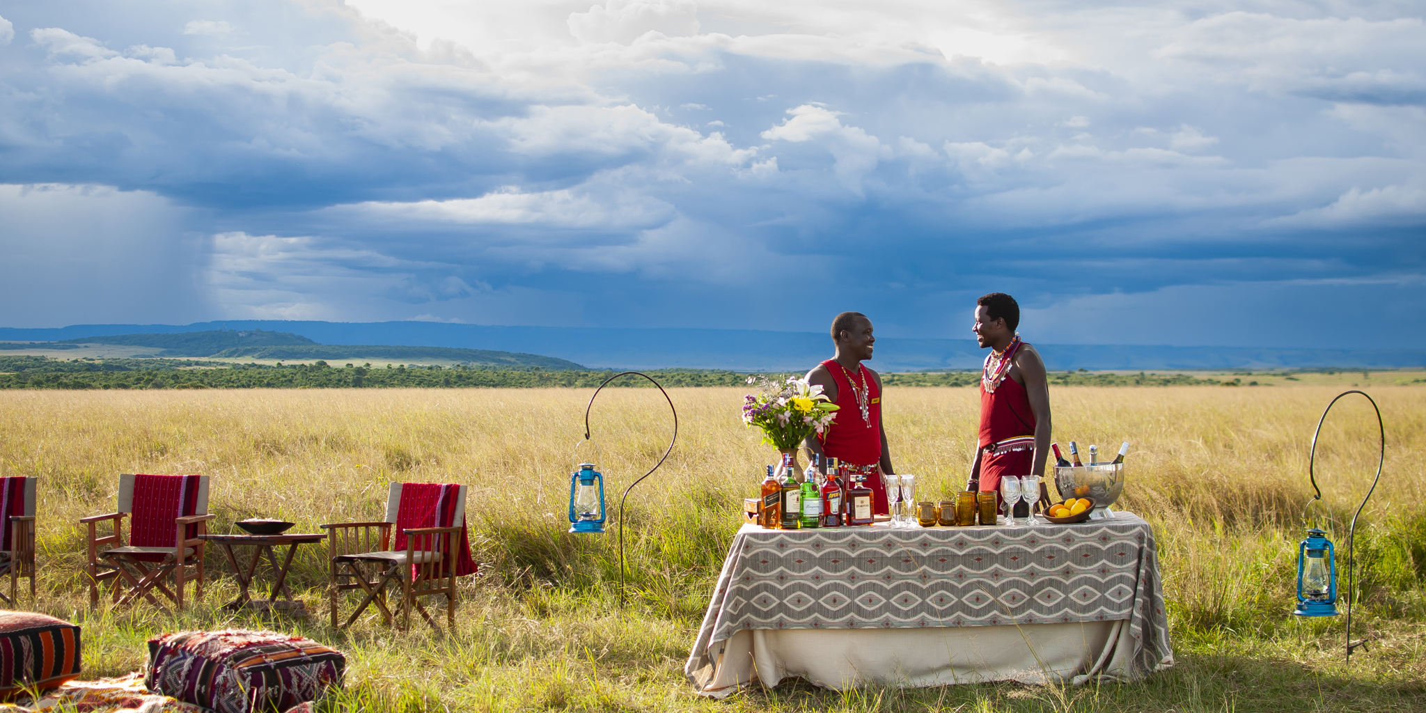 Sundowners, Naibor Camp, Maasai Mara Nature Reserve, Kenya