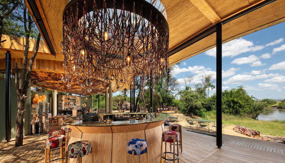 Bar Area And River View, Grumeti Serengeti River Lodge, Serengeti Tanzania