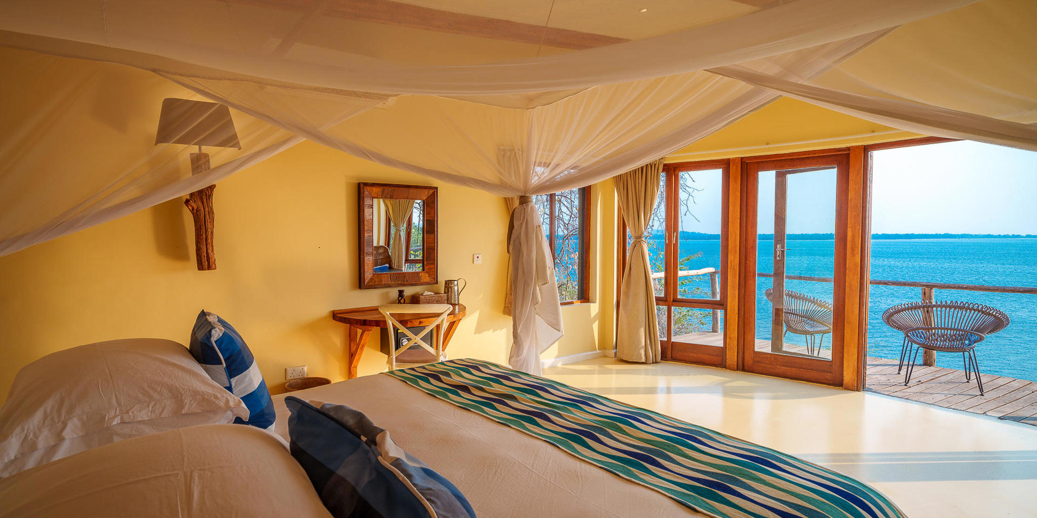 Bedroom, Pumulani Lodge, Lake Malawi, Malawi