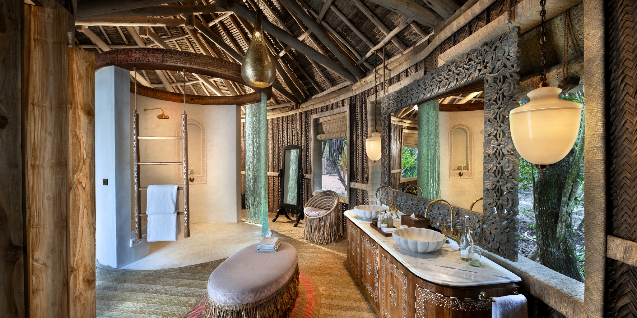 Bathroom, Mnemba Island Lodge, Zanzibar, Tanzania