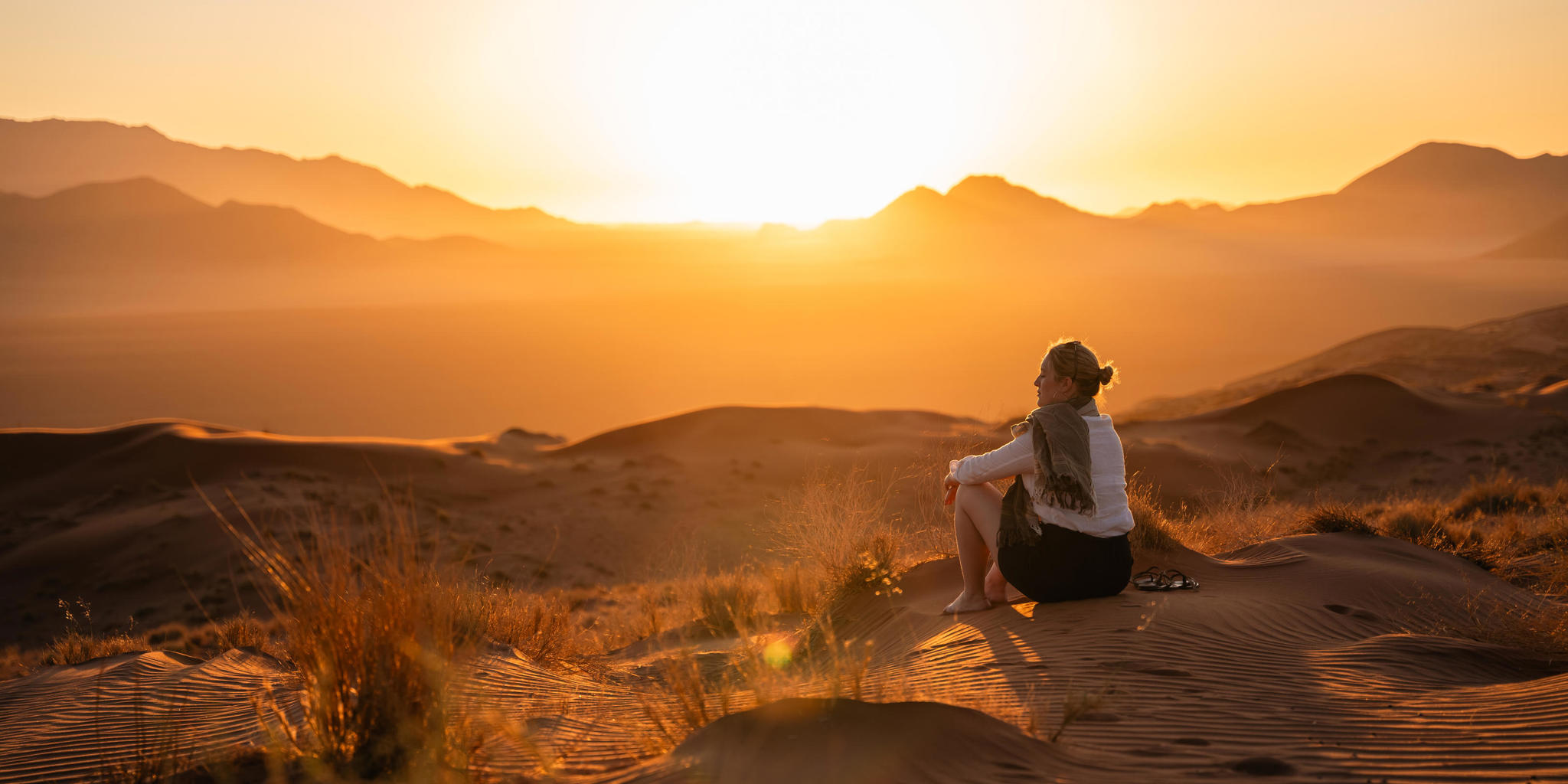 Sunset, Wolwedans Plains Camp, Namibrand Reserve, Namibia