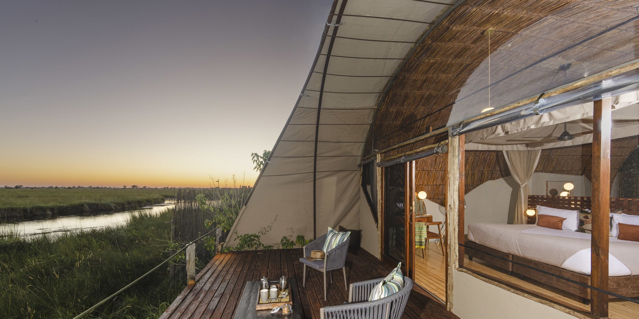 Room Deck, Okuti Camp, Moremi Game Reserve, Botswana