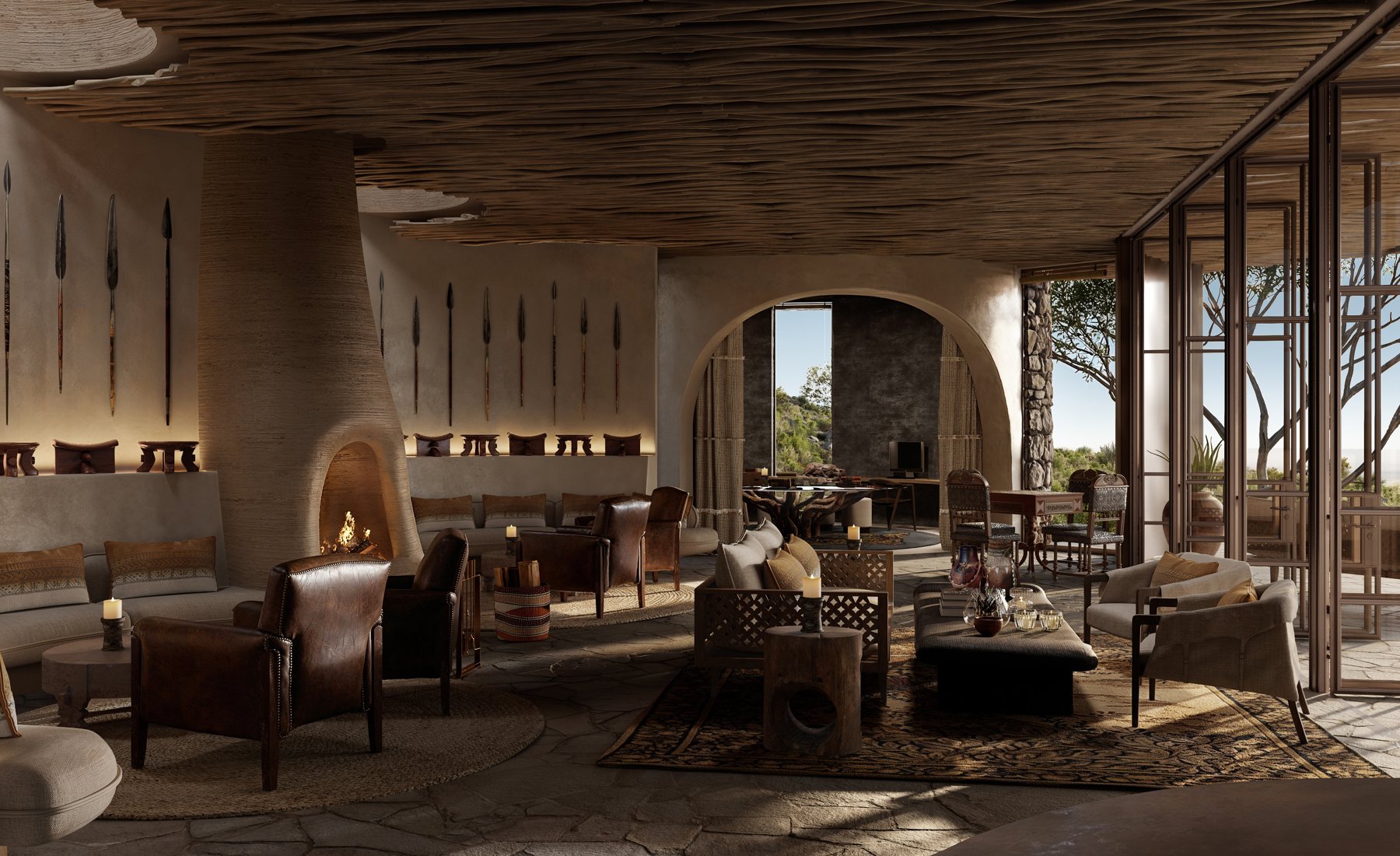 Lounge, Suyian Lodge, Laikipia, Kenya
