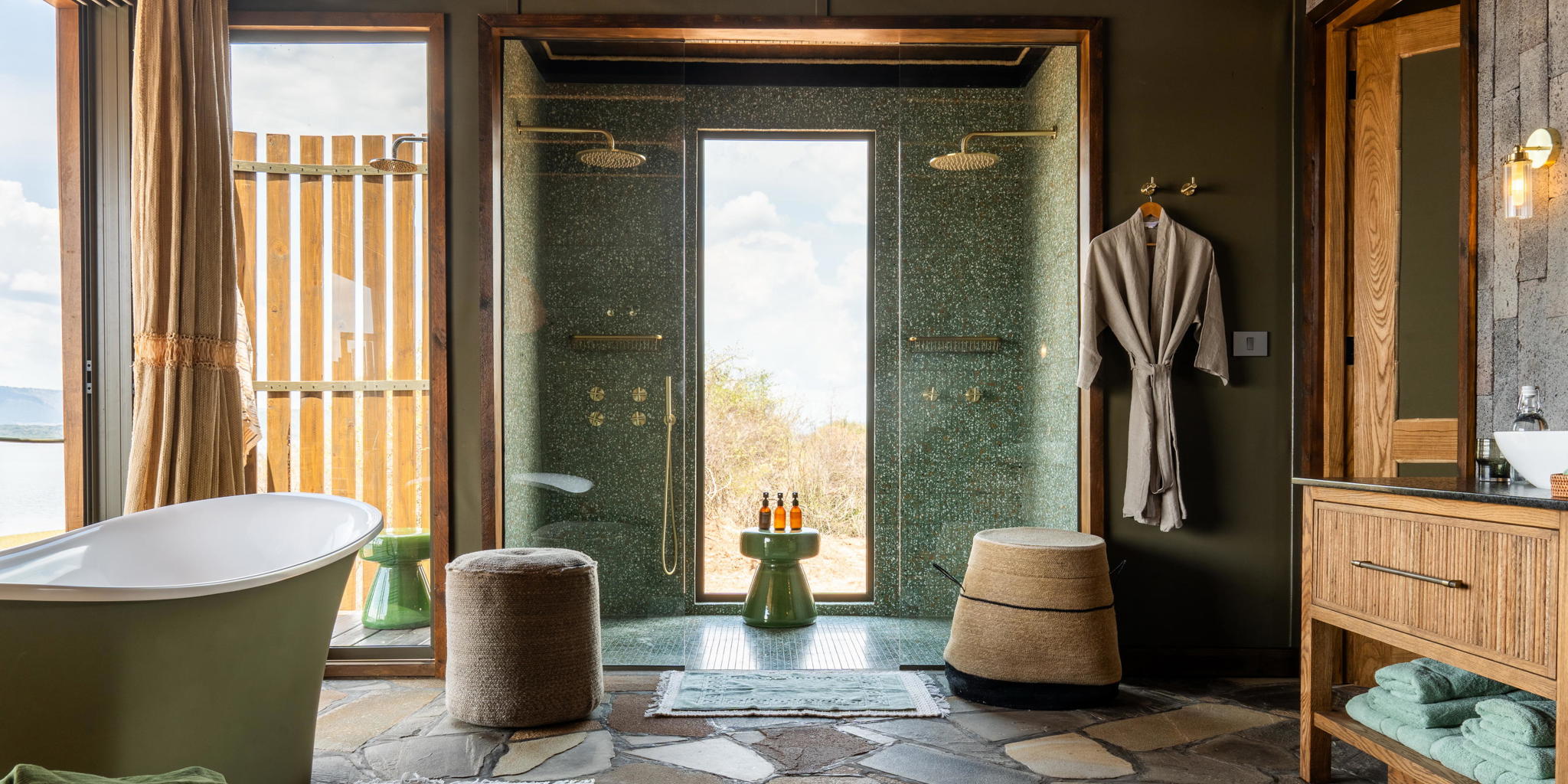 Bathroom 3, Wilderness Magashi Peninsula, Akagera National Park, Rwanda