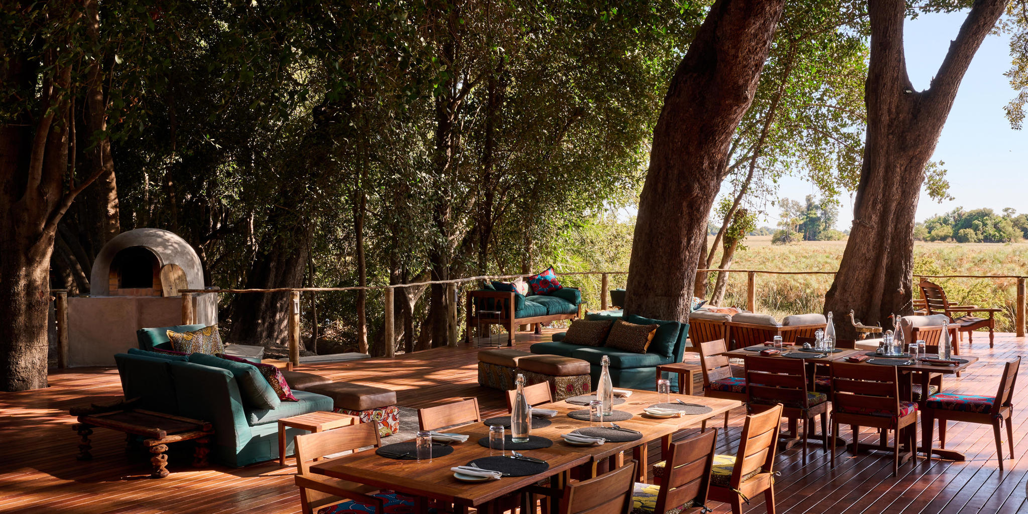 Dining, Nxamaseri Island Lodge, Okavango Delta, Botswana