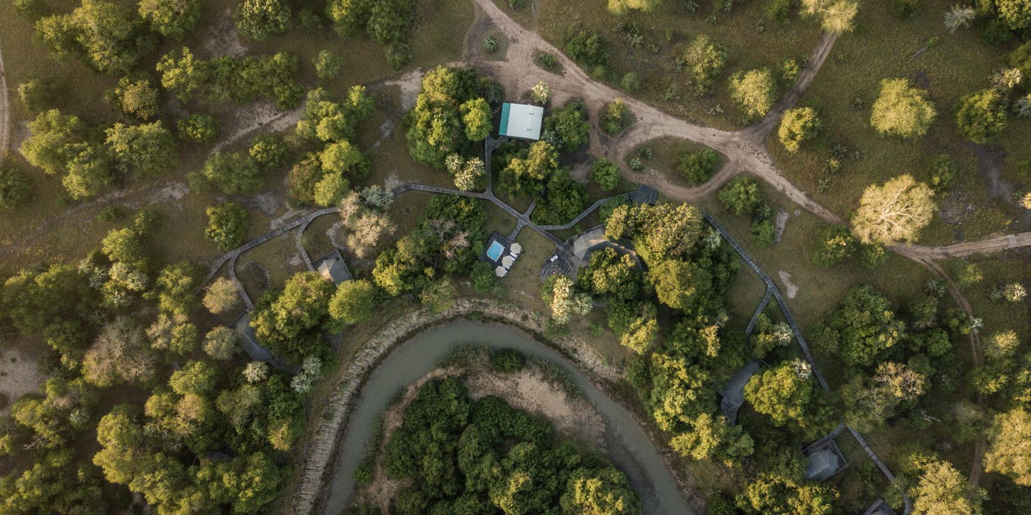 Aerial, Muzimu Lodge, Gorongosa, Mozambique