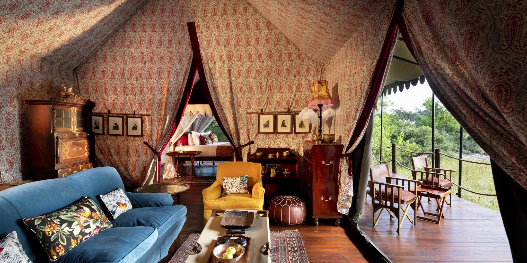 Lounge, Duke's East Camp, Okavango Delta, Botswana