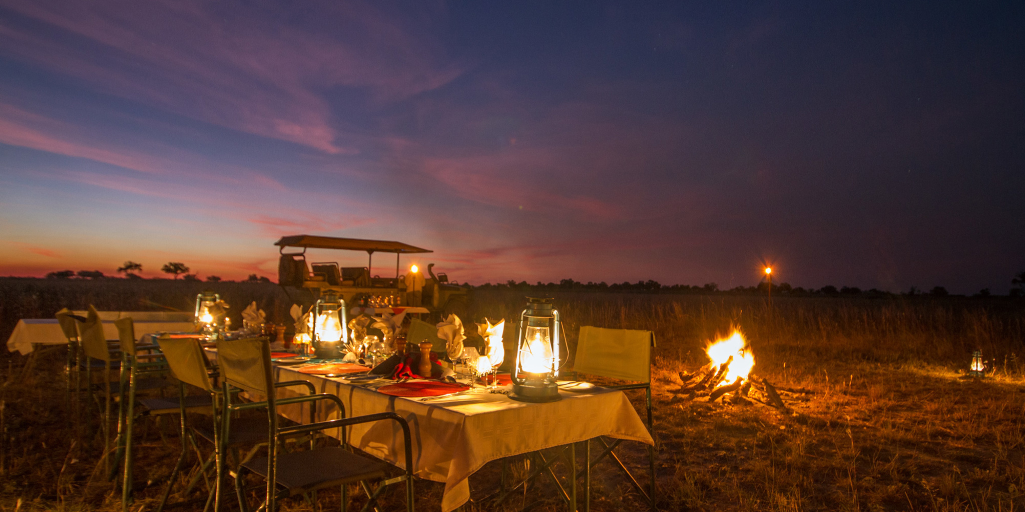 Bush Dinner, Lagoon Camp, Kwando Reserve, Botswana
