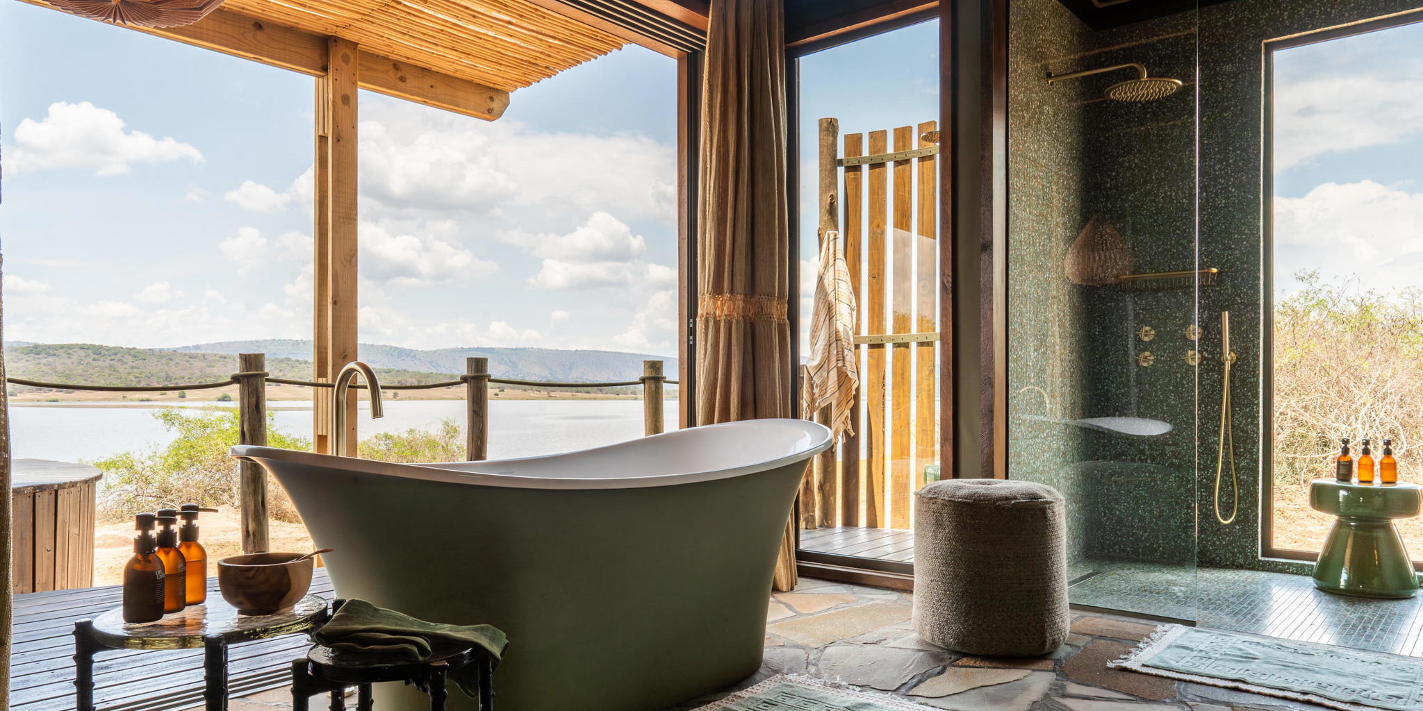 Bathroom, Wilderness Magashi Peninsula, Akagera National Park, Rwanda