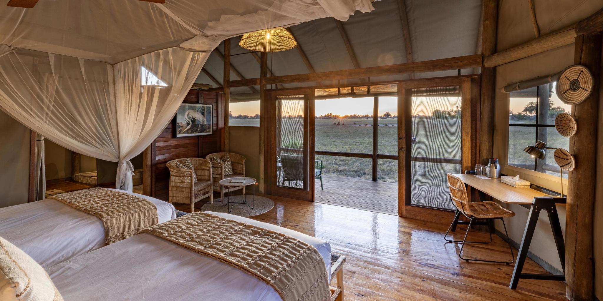 Twin Room View, Mokolwane, Okavangao Delta, Botswana
