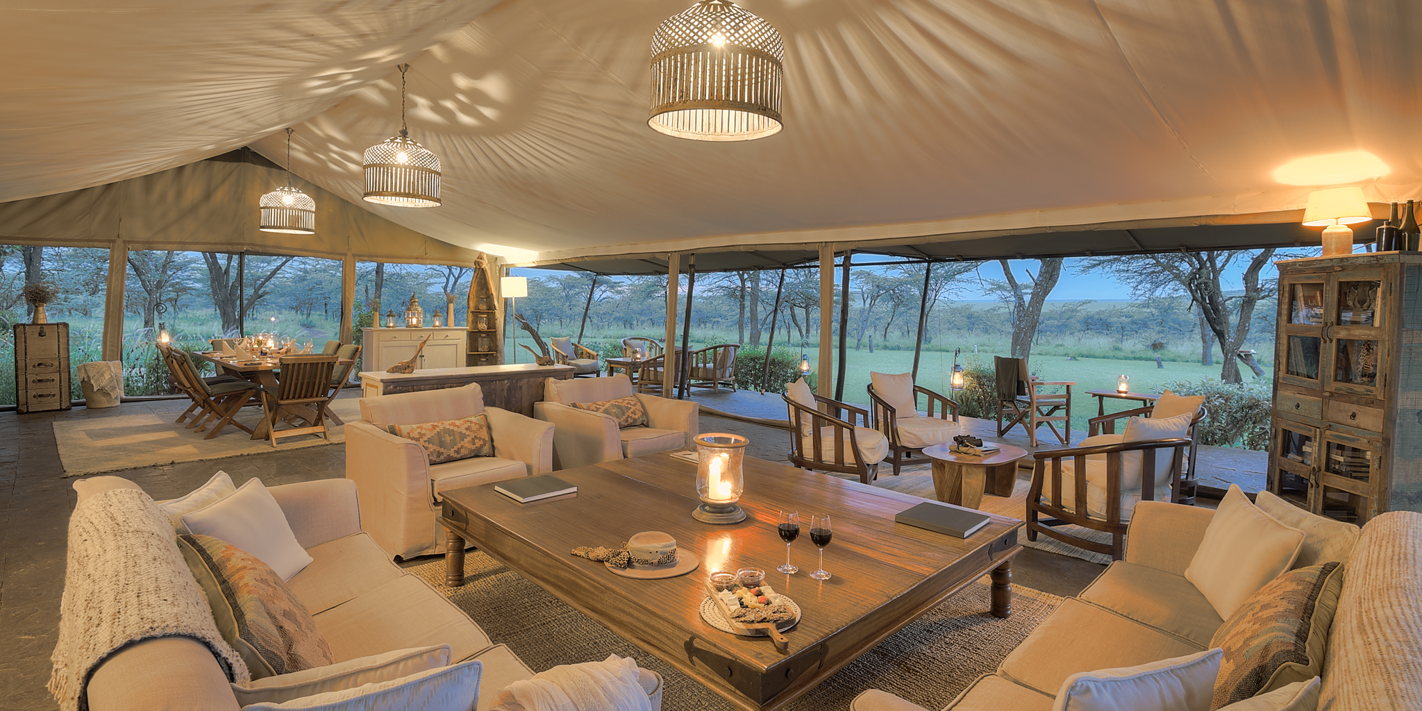 Lounge, Kicheche Bush Camp, Greater Mara Conservancies, Kenya