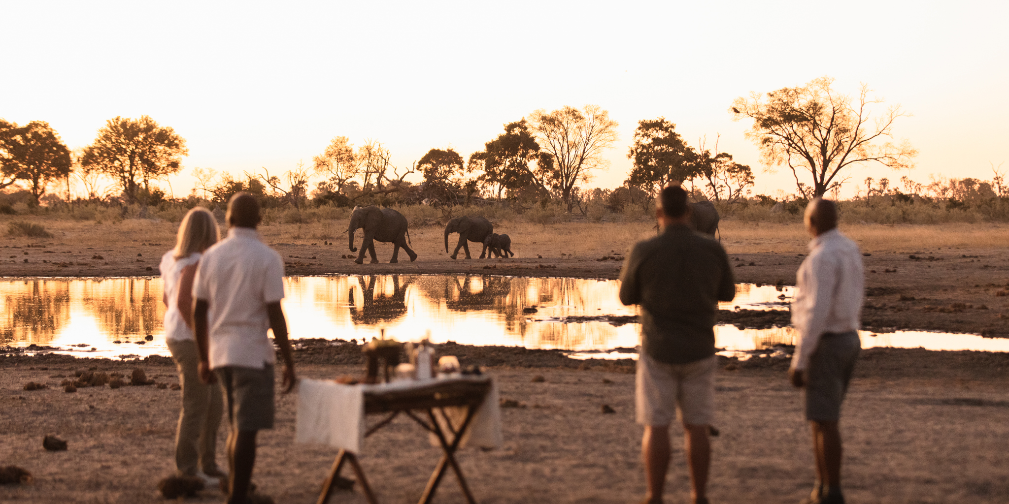 Sundowners, Qorokwe, Okavango Delta, Botswana