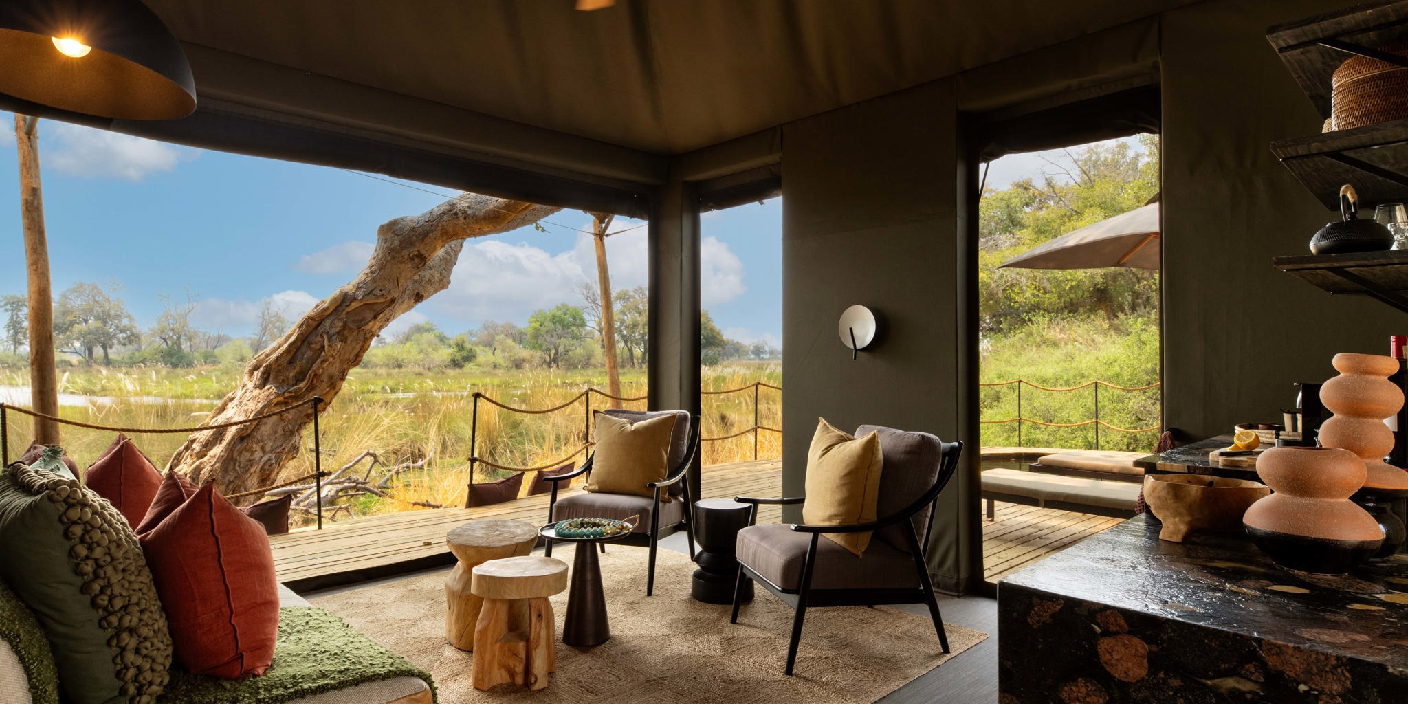 Bedroom View, North Island Okavango, Botswana