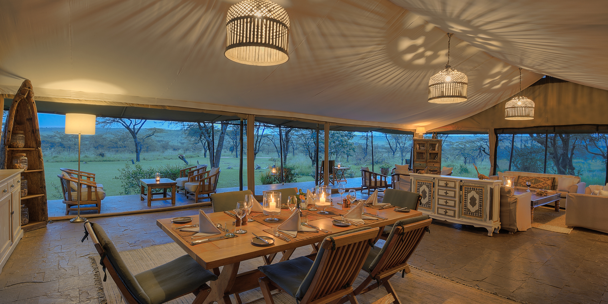 Dining, Kicheche Bush Camp, Greater Mara Conservancies, Kenya