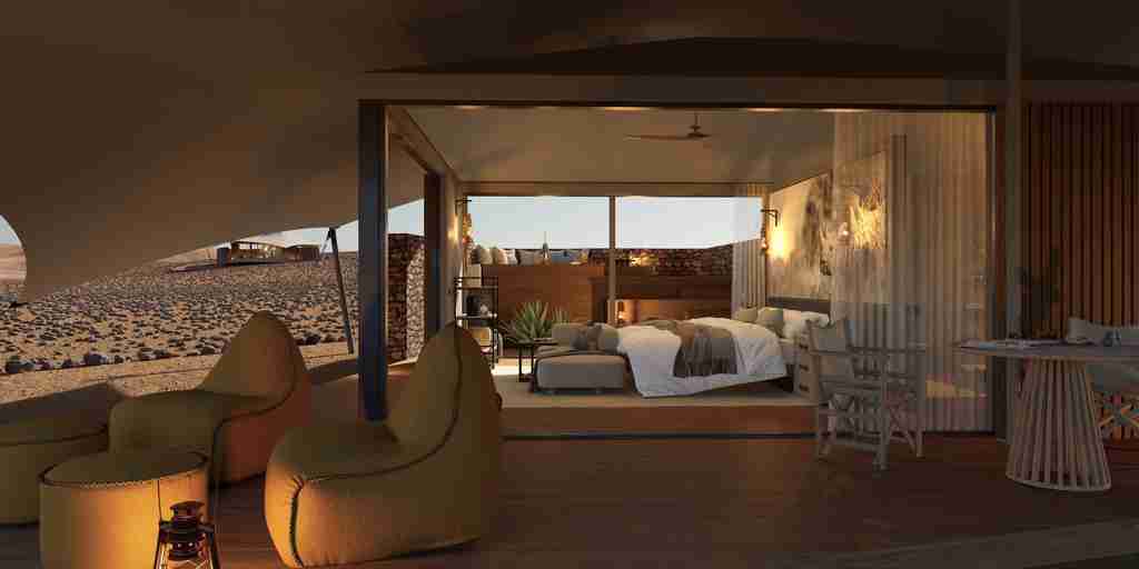 Bedroom, Desert Rhino Camp, Damaraland, Namibia